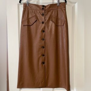 H&M faux leather brown skirt size 8